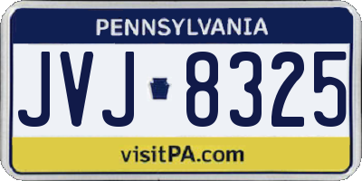 PA license plate JVJ8325