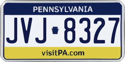 PA license plate JVJ8327