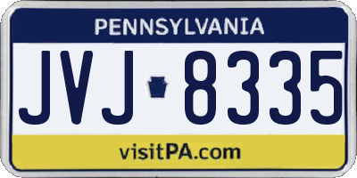 PA license plate JVJ8335