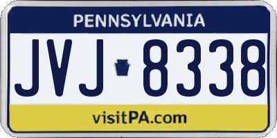 PA license plate JVJ8338