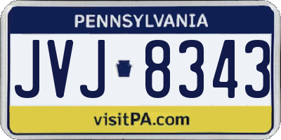 PA license plate JVJ8343