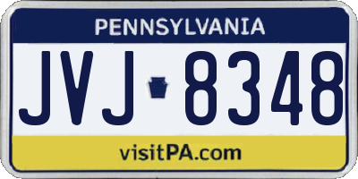 PA license plate JVJ8348