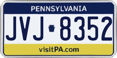 PA license plate JVJ8352
