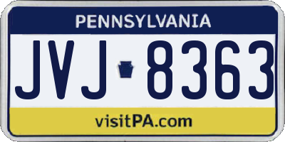 PA license plate JVJ8363