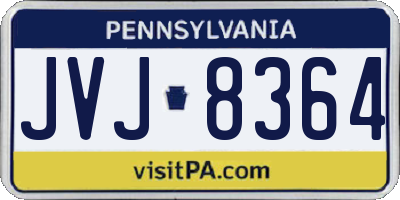 PA license plate JVJ8364