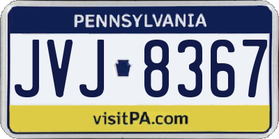 PA license plate JVJ8367