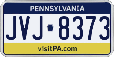 PA license plate JVJ8373