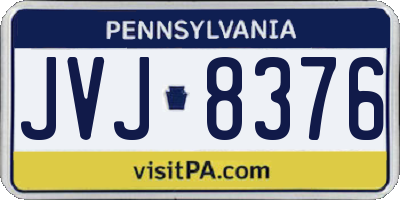 PA license plate JVJ8376