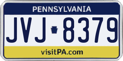 PA license plate JVJ8379