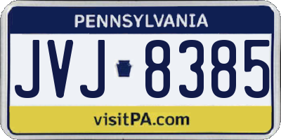 PA license plate JVJ8385