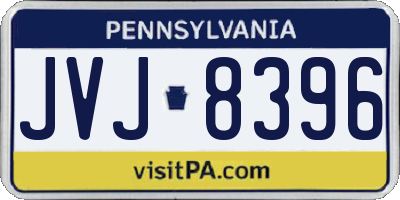 PA license plate JVJ8396