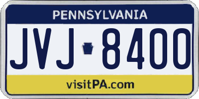 PA license plate JVJ8400