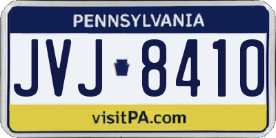 PA license plate JVJ8410