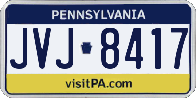 PA license plate JVJ8417