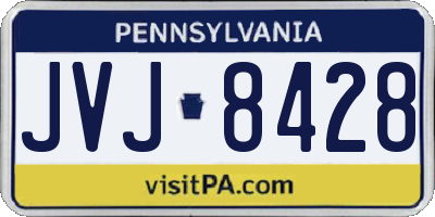 PA license plate JVJ8428