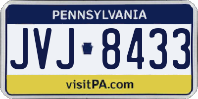 PA license plate JVJ8433
