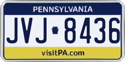 PA license plate JVJ8436