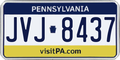 PA license plate JVJ8437