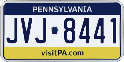 PA license plate JVJ8441