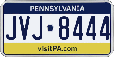 PA license plate JVJ8444