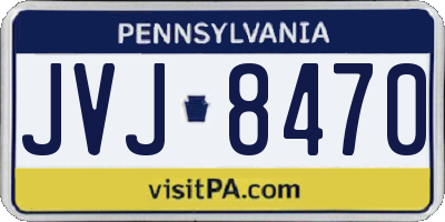 PA license plate JVJ8470