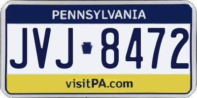 PA license plate JVJ8472
