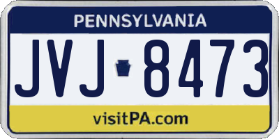 PA license plate JVJ8473