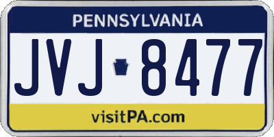 PA license plate JVJ8477