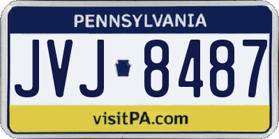 PA license plate JVJ8487