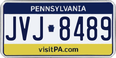 PA license plate JVJ8489