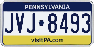 PA license plate JVJ8493