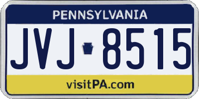 PA license plate JVJ8515