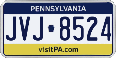 PA license plate JVJ8524