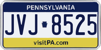 PA license plate JVJ8525