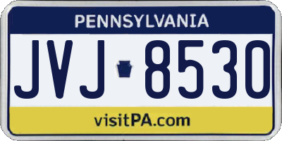 PA license plate JVJ8530