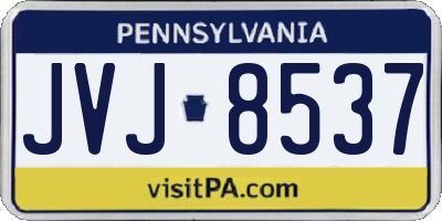 PA license plate JVJ8537
