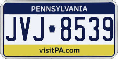 PA license plate JVJ8539