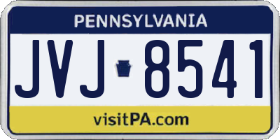 PA license plate JVJ8541