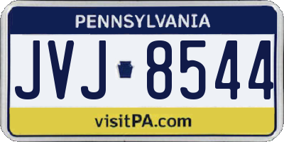 PA license plate JVJ8544