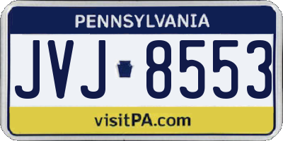 PA license plate JVJ8553