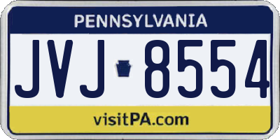 PA license plate JVJ8554