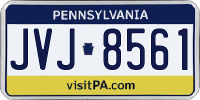 PA license plate JVJ8561