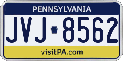 PA license plate JVJ8562