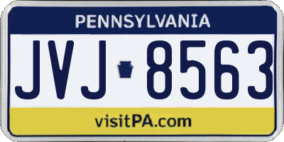 PA license plate JVJ8563