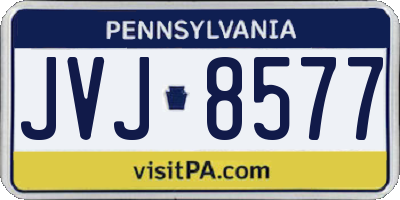 PA license plate JVJ8577