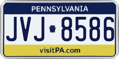 PA license plate JVJ8586