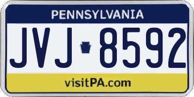 PA license plate JVJ8592