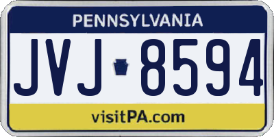 PA license plate JVJ8594