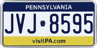 PA license plate JVJ8595