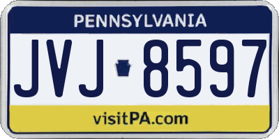 PA license plate JVJ8597